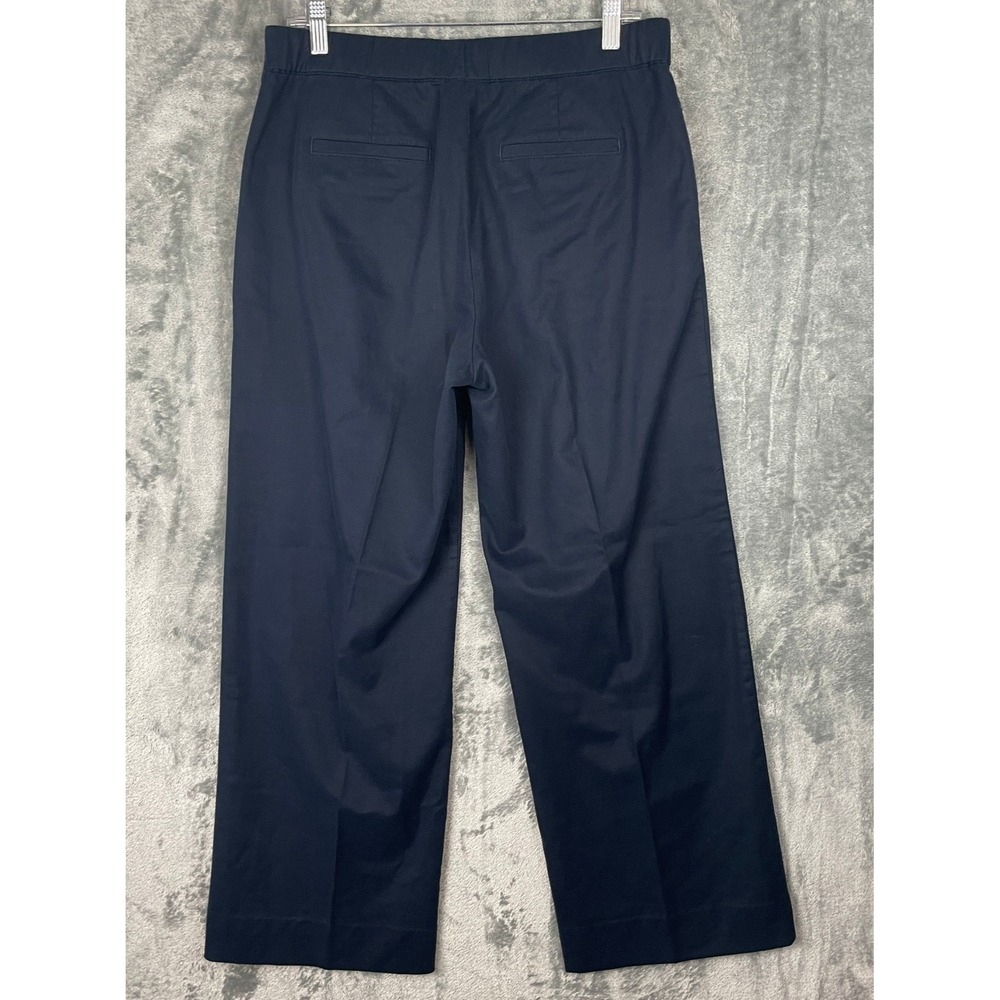 J.Jill Dress Pants Womens 10 Blue Wide Leg Cotton Blend Stretch Pleated Trousers - Picture 4 of 11
